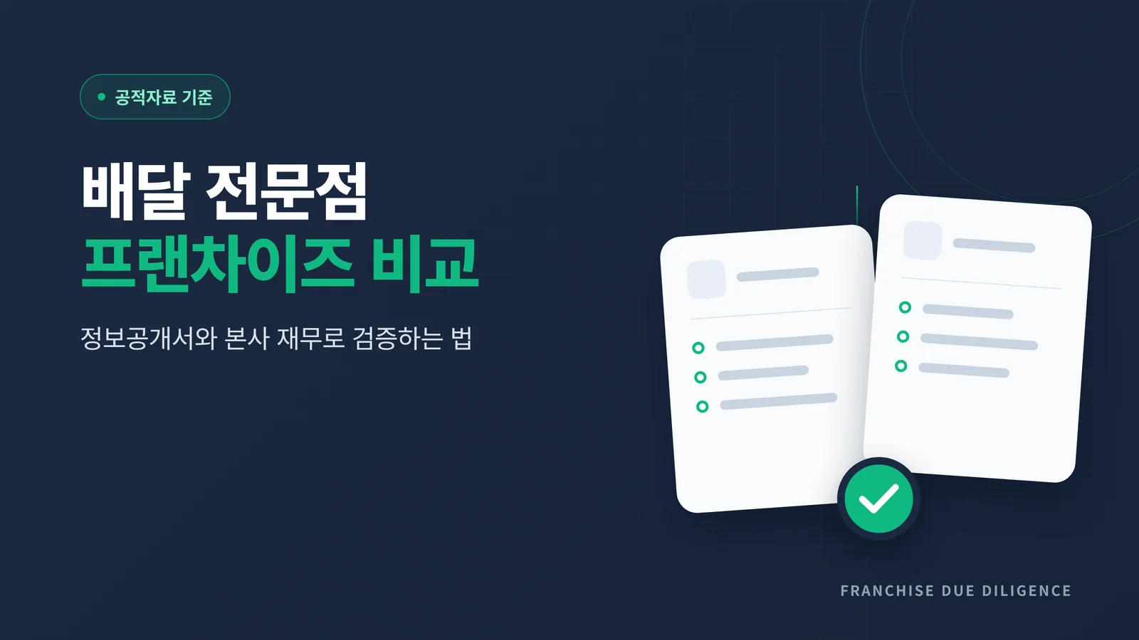 배달 전문점 프랜차이즈 비교